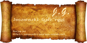Jeszenszki Györgyi névjegykártya